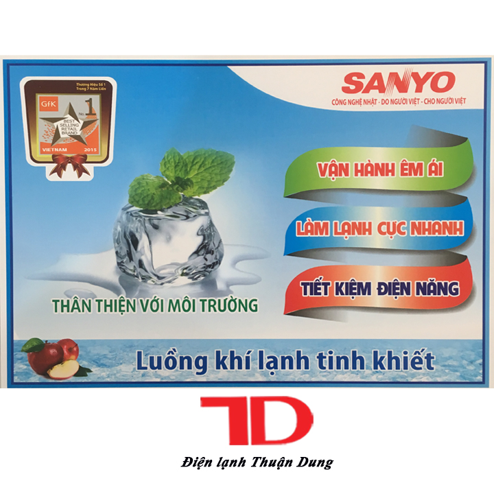 Tem dán tủ lạnh Sanyo, miếng dán tủ lạnh, tem dán tủ lạnh - Điện Lạnh Thuận Dung