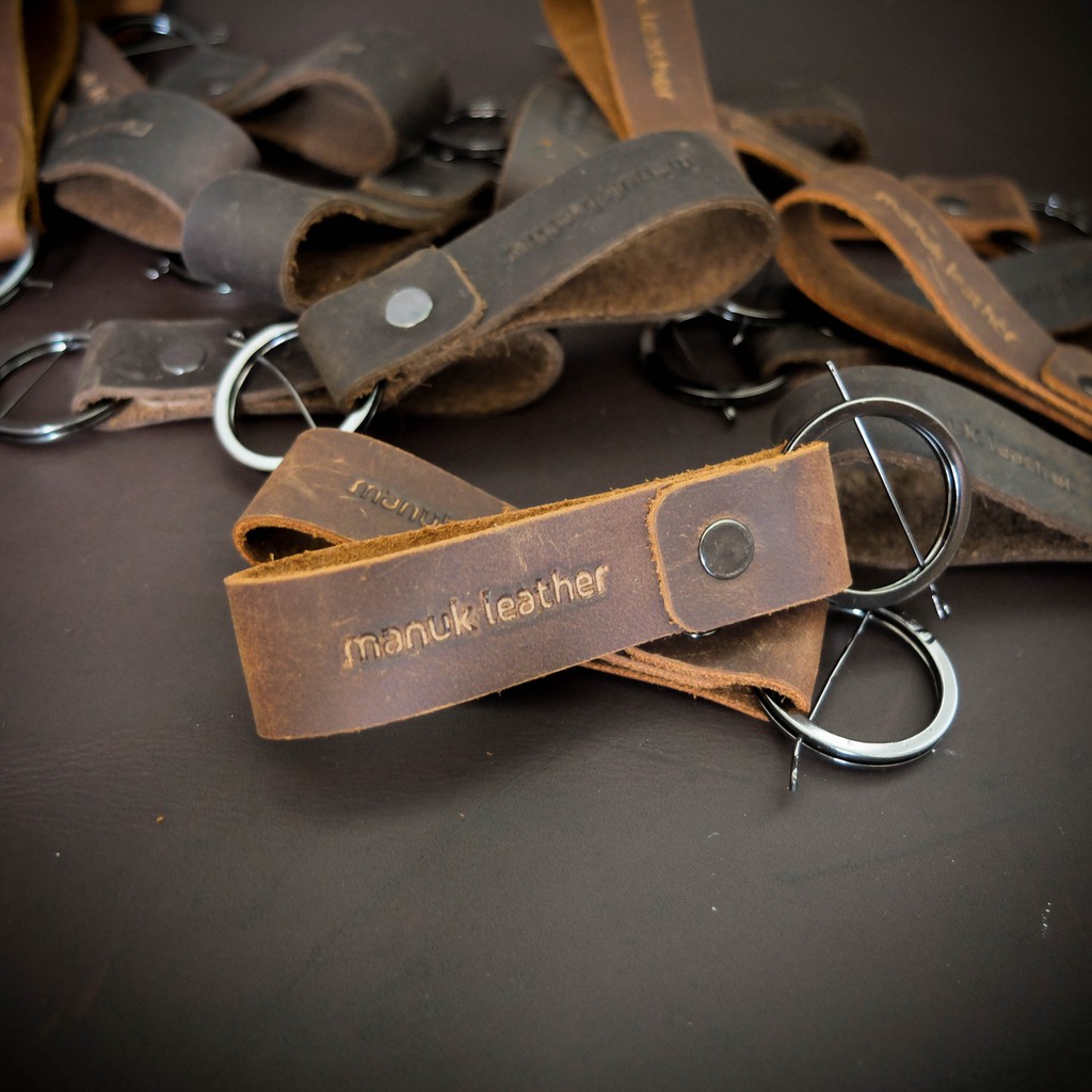 Móc khoá da bò sáp Manuk Leather