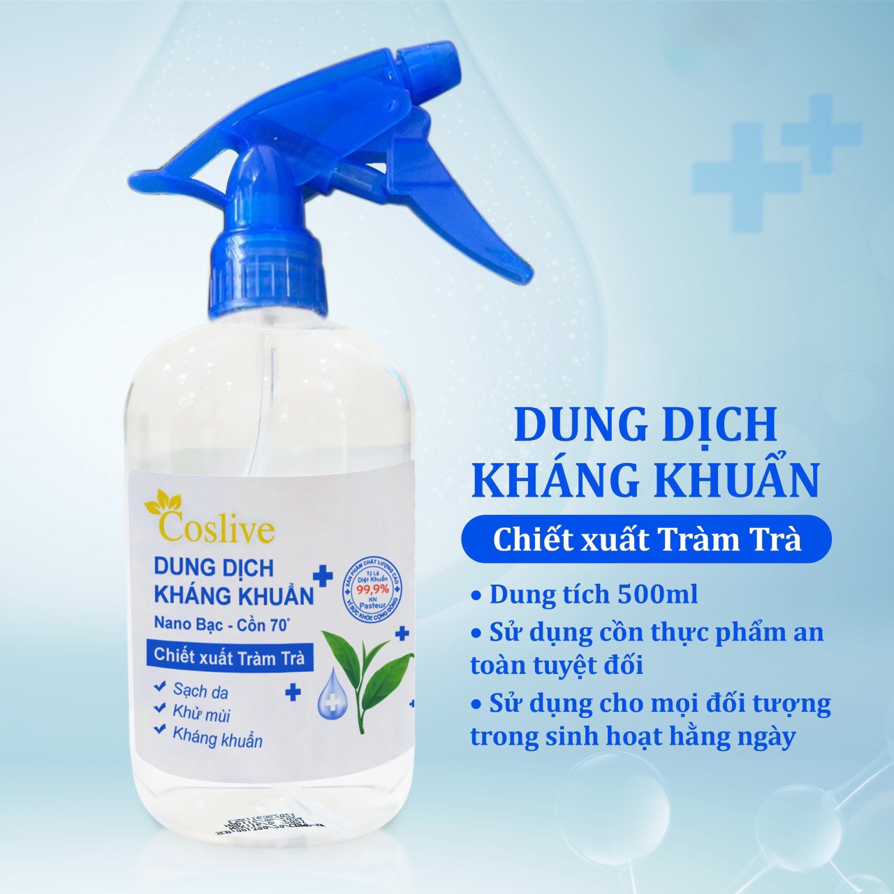 XỊT KHÁNG KHUẨN TRÀM TRÀ 500ML COSLIVE