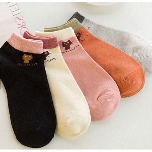 Combo 5 đôi tất mèo cổ ngắn đáng yêu cho nữ