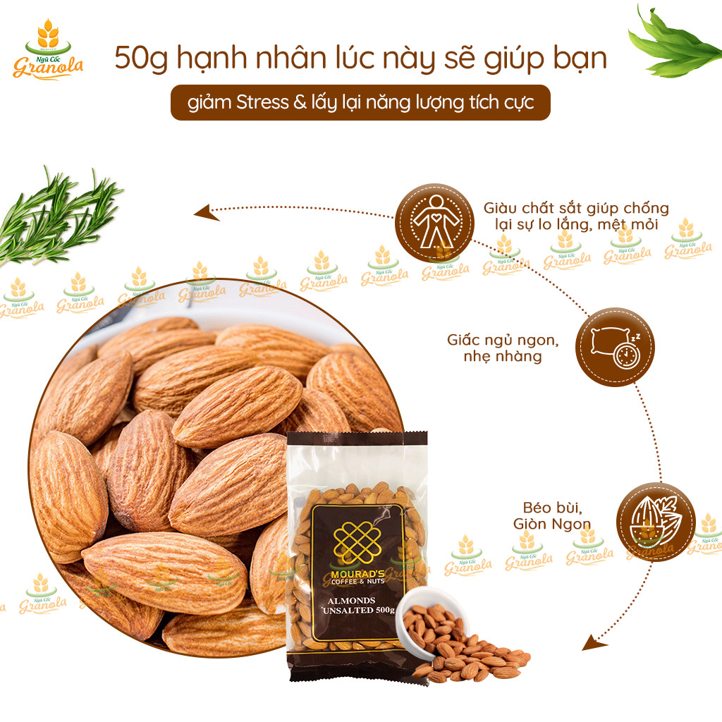 【Hạnh Nhân Úc Tách Sẵn Vỏ】 Nhân Hạnh Nhân Mourad's 500g (Ăn Kiêng/ Làm sữa/ Giảm cân) - (Hạt Ngon)