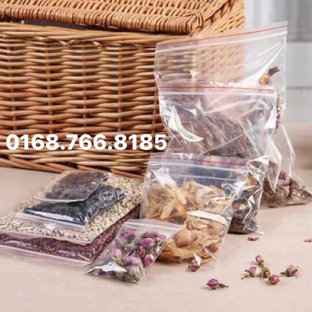 Sét 100 túi Zip chỉ đỏ size 00-6