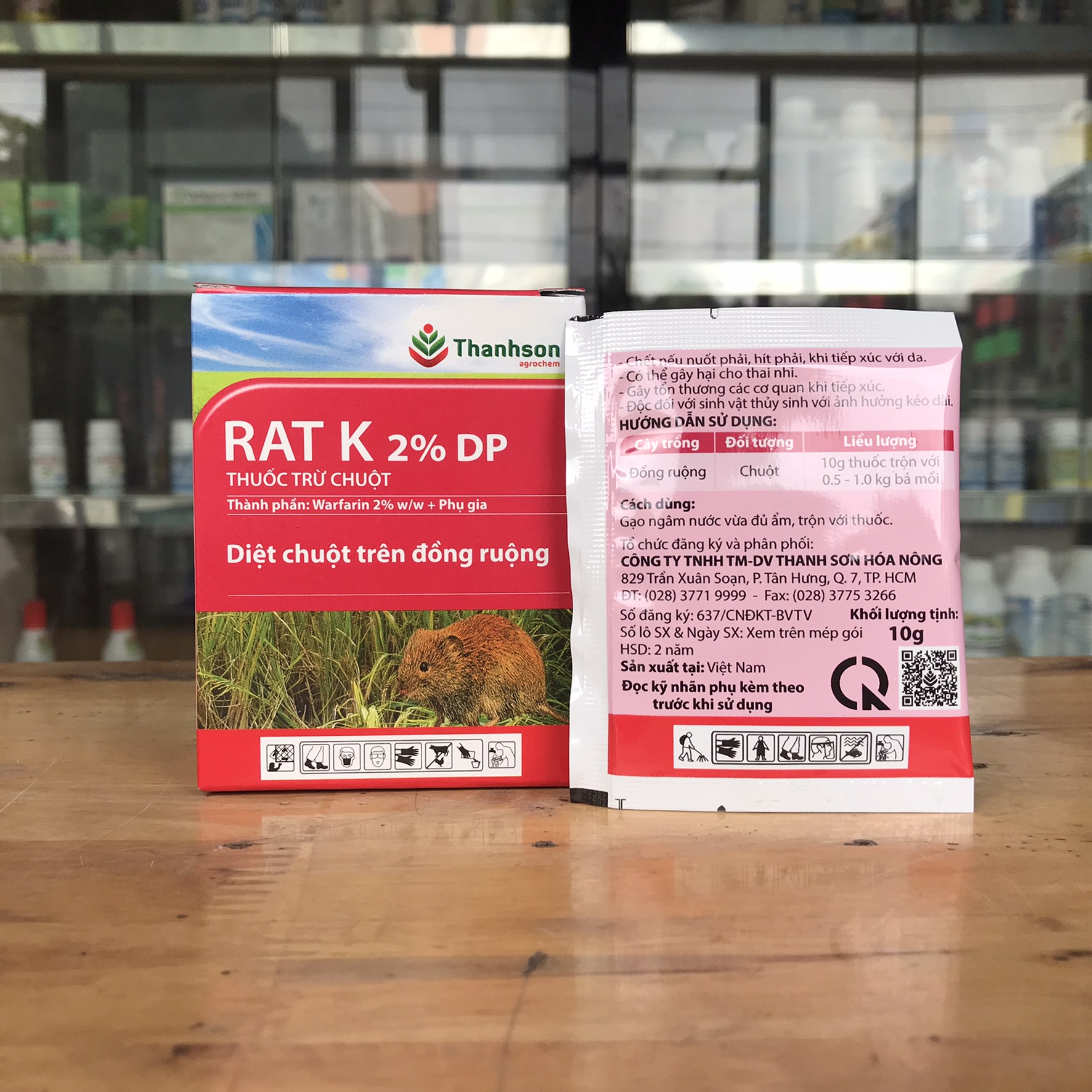 Thuốc diệt chuột Rat K 2% DP (gói 10g)