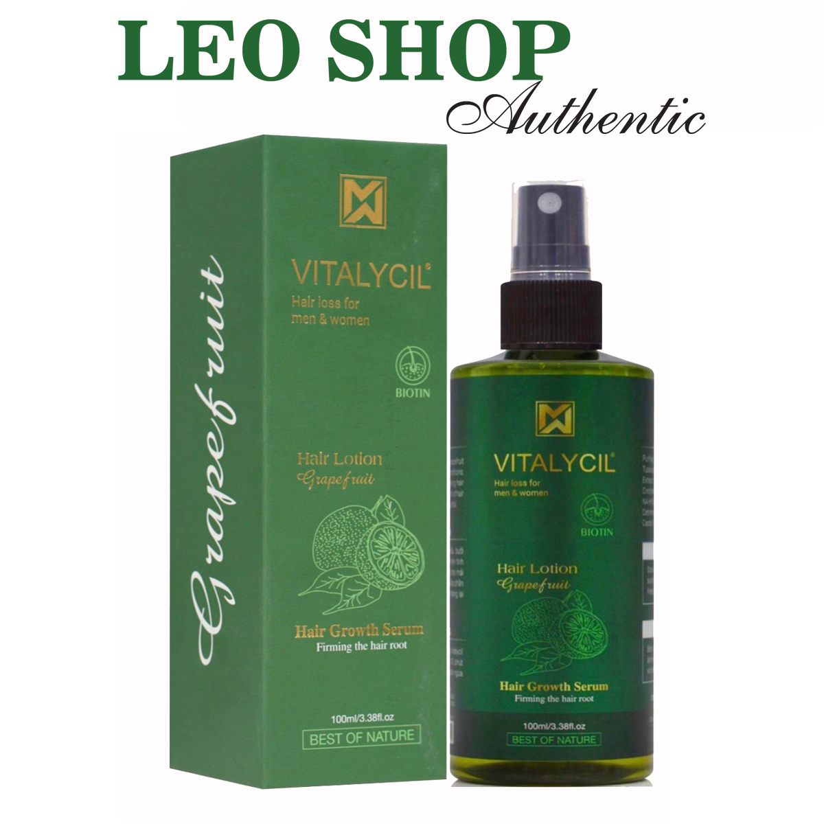 Combo dầu gội, xịt bưởi chống rụng kích mọc tóc Vitalycil 100ML - 470ML