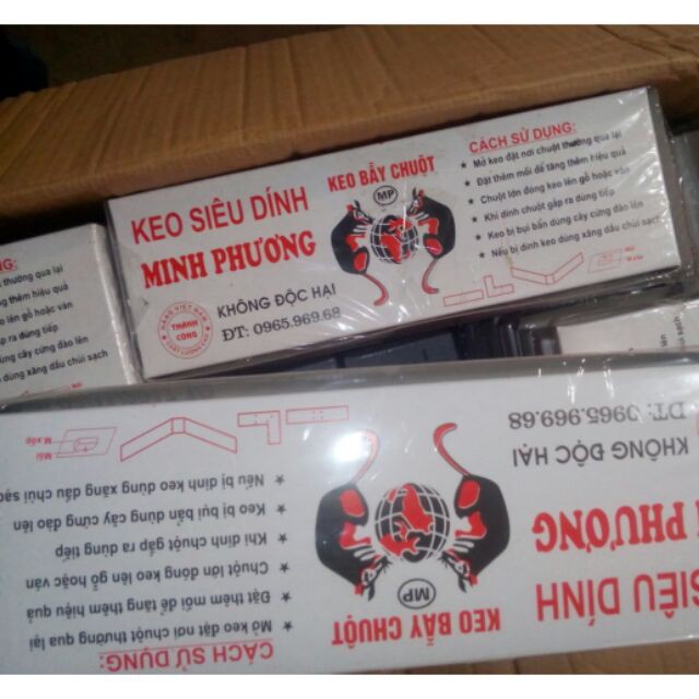 12 hộp keo siêu dính chuột Minh phương(tiết kiệm  hơn có thể tái sử dụng nhiều lần)