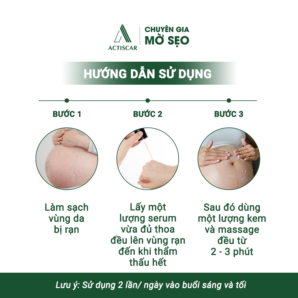 Combo Kem Rạn Da Actiscar Stretch 100ml và Serum Rạn Da 30ml