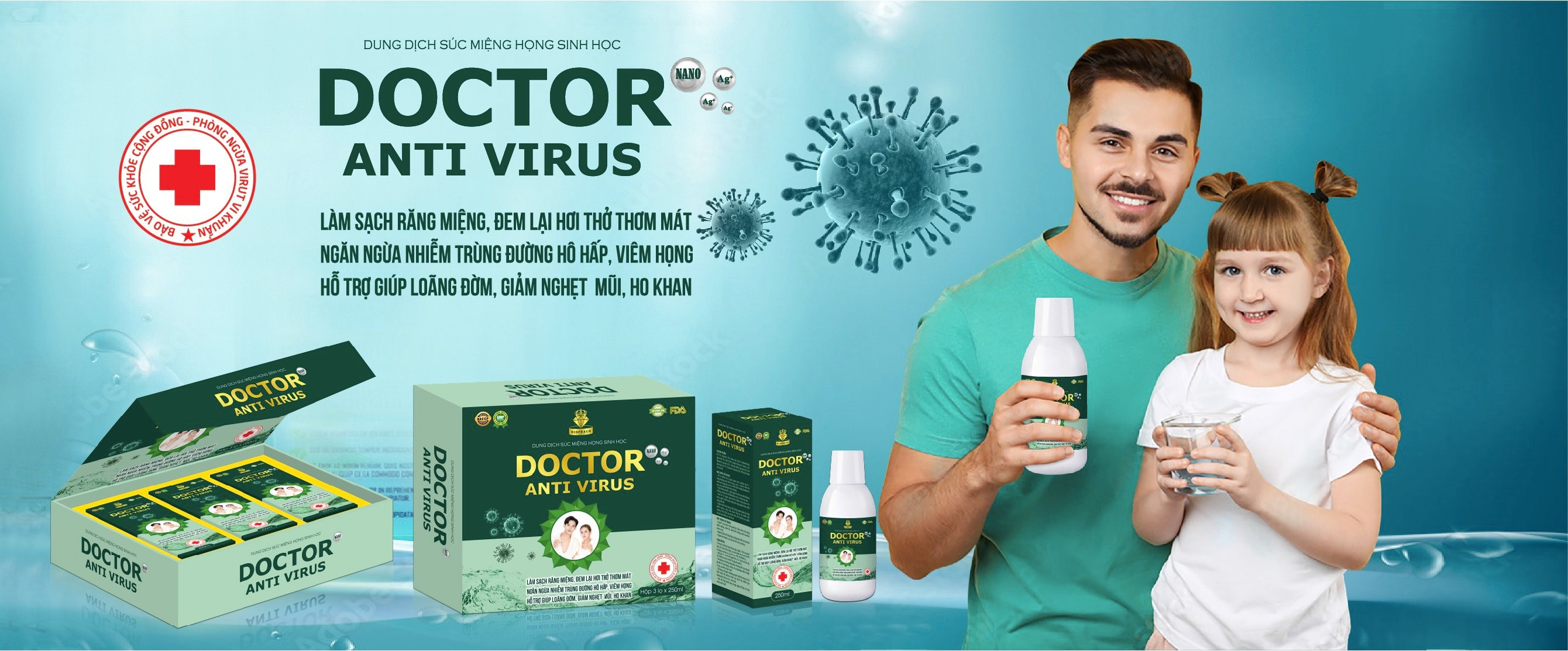 Nước súc miệng Doctor Antivirus thơm miệng, làm sạch răng NSB01