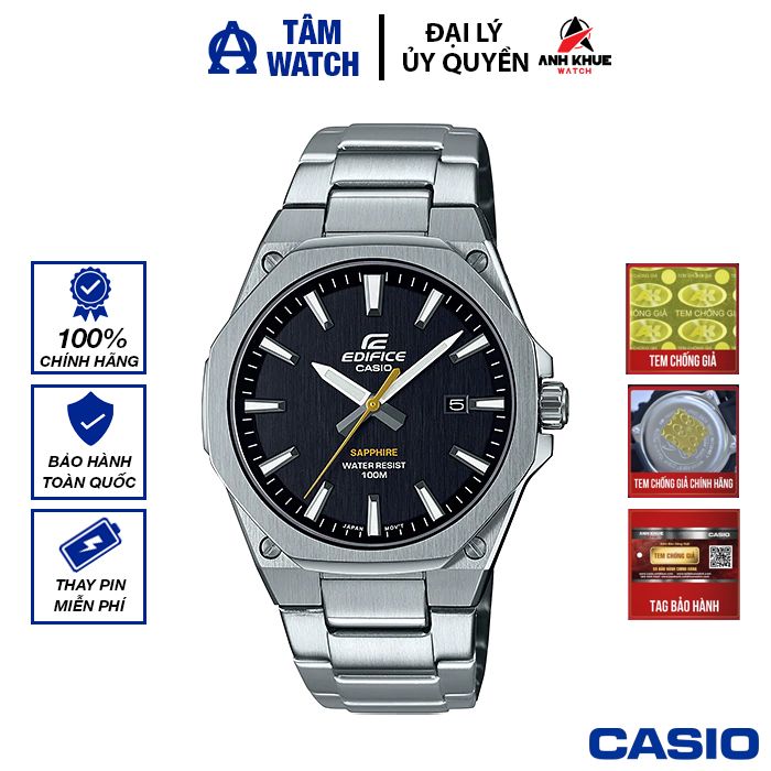 Đồng hồ nam dây kim loại casio edifice chính hãng anh khuê efr-s108d-1avudf