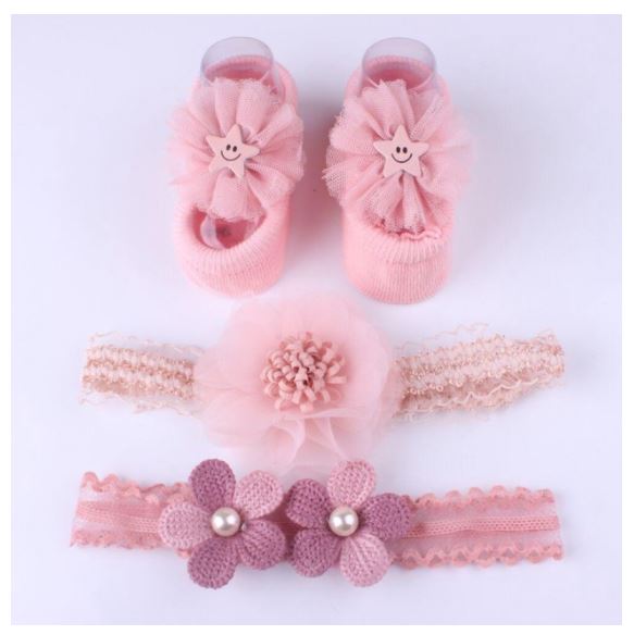 [HCM]Set 2 băng đô kèm tất cho bé