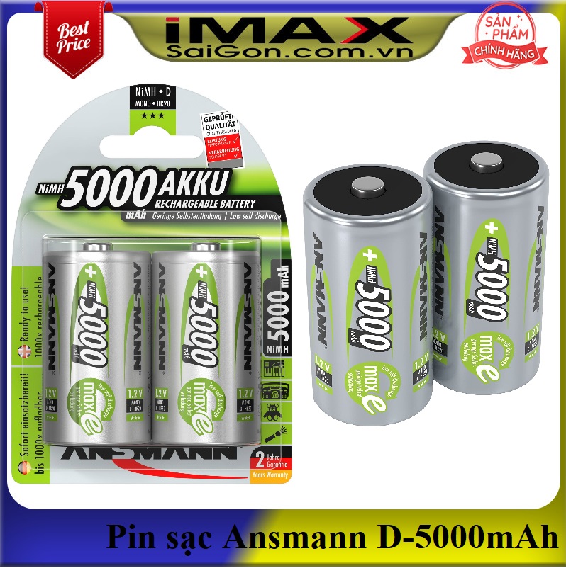 [HCM]Pin sạc D-5000mAh Mono D Ansmann NiMH