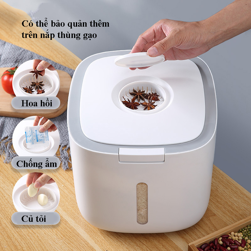 Thùng Đựng Gạo 10kg Ecoco Cao Cấp