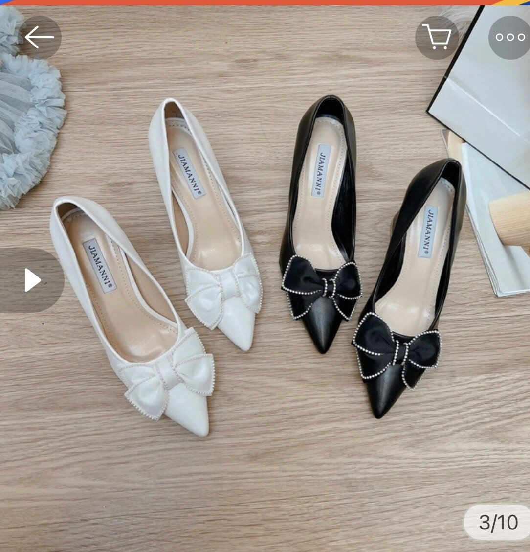 GIÀY SỤC CAO GÓT, GUỐC CAO GÓT NƠ ĐÍNH ĐÁ