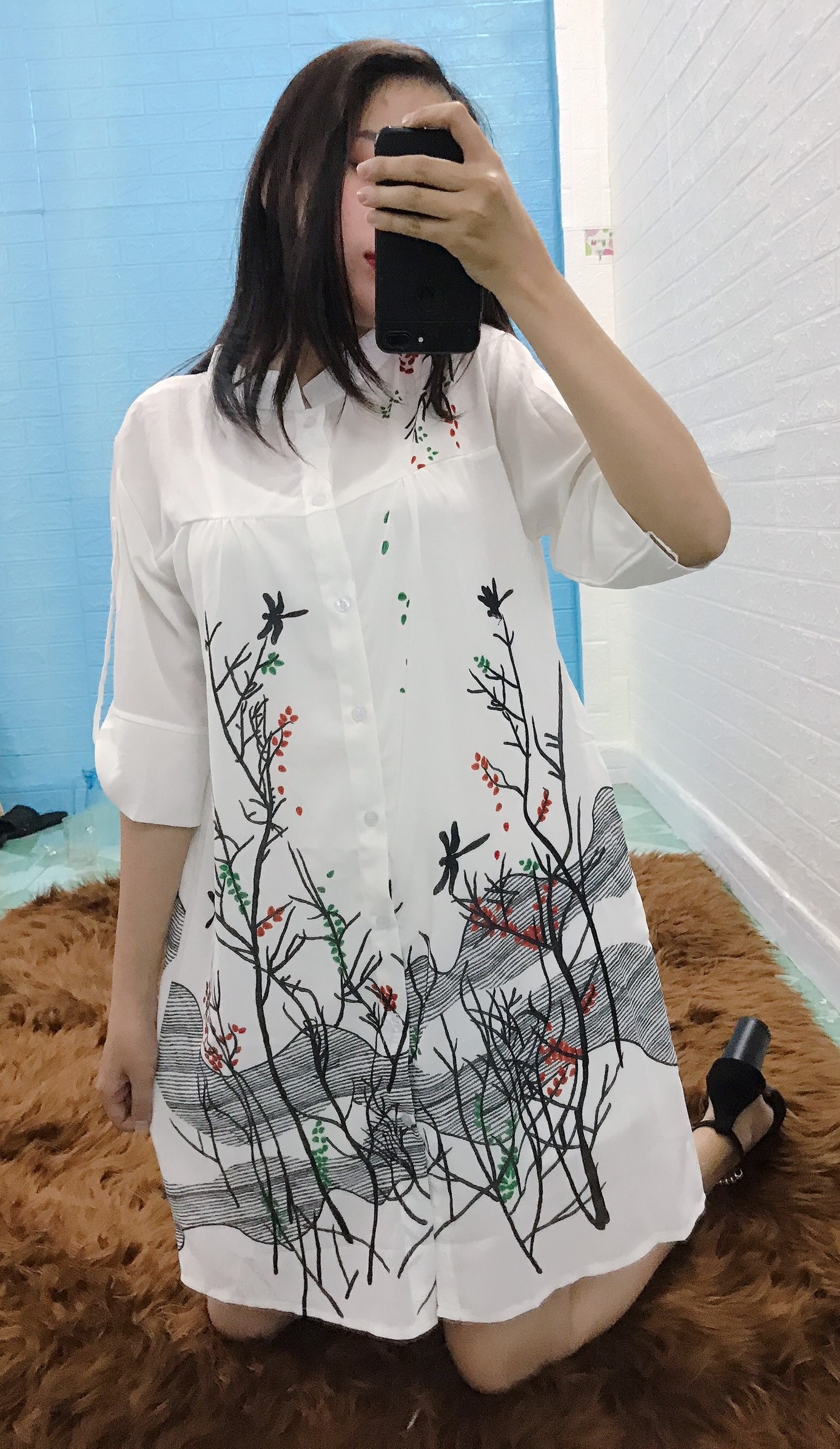 Đầm Sơ Mi 2 Lớp In Họa Tiết💕𝑭𝑹𝑬𝑬𝑺𝑯𝑰𝑷💕[Giá gốc tận xưởng]