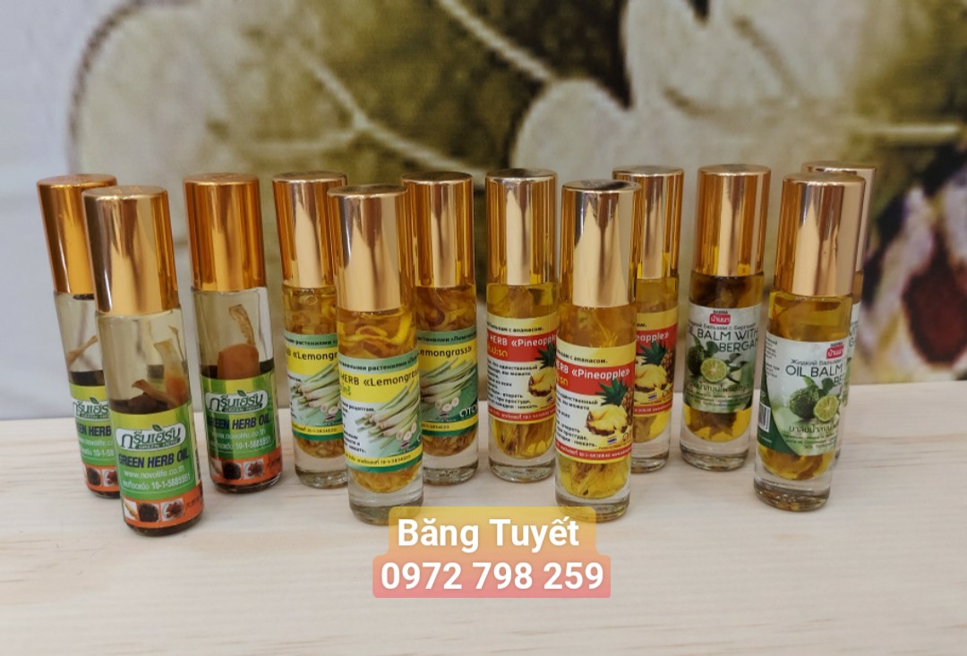 Dầu lăn thảo dược thái lan 10ml SÂM CHANH XẢ THƠM (DƯA)