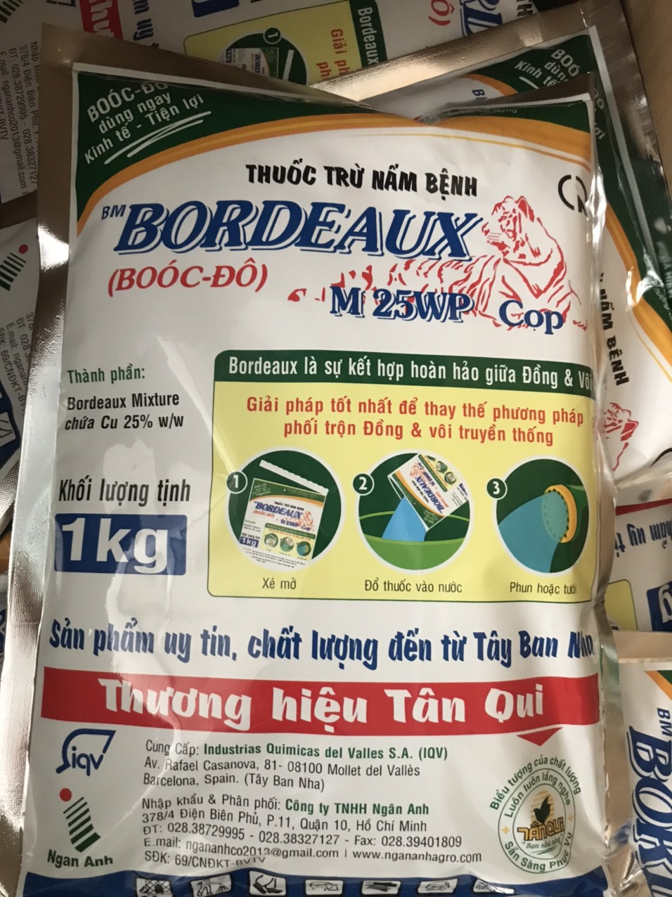 Bordeaux M 25WP gói 1kg - Th uốc Booc Đô trừ nấm bệnh diệt vi khuẩn và rong rêu