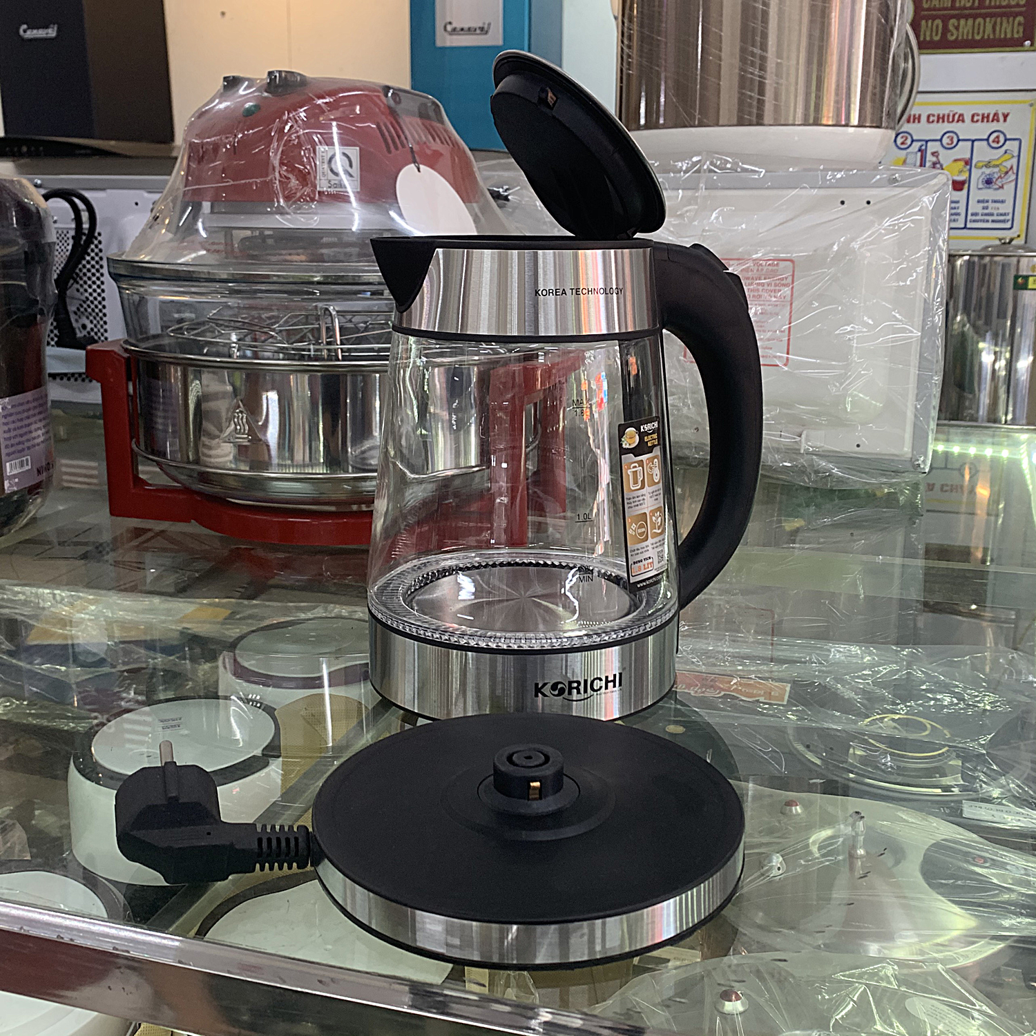 Ấm Siêu Tốc 1.8L KORICHI [ Bảo Hành 1 Năm ] - 70419 - Ấm đun nước - Dây rút