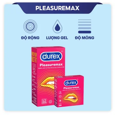 FREESHIP Bao cao su Durex Pleasuremax gân gai 12s [Che tên sản phẩm]