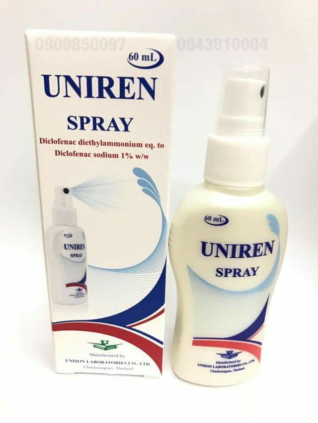 CHAI XỊT XOA BÓP THÁI LAN UNIREN 60ML  - 3268
