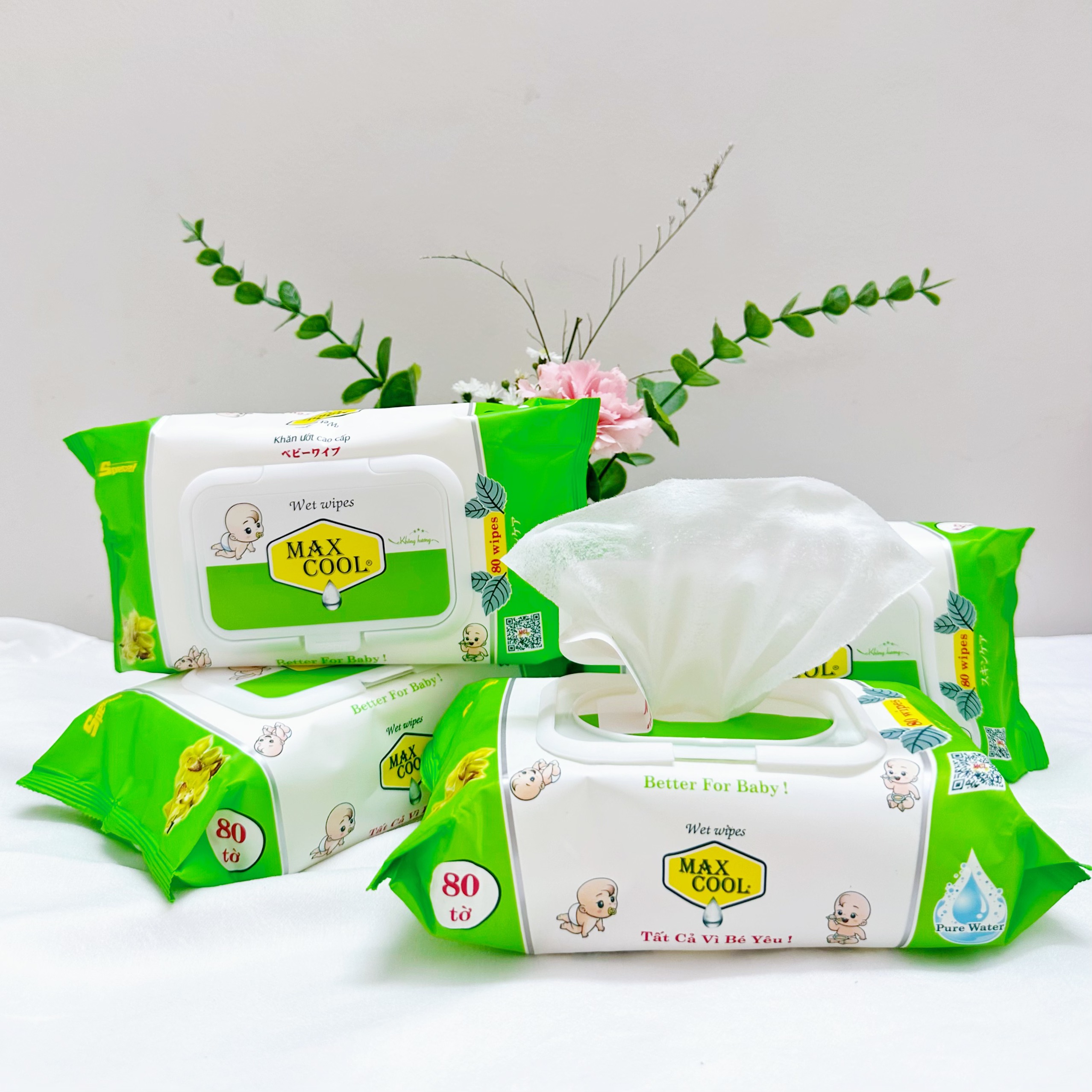Khăn giấy ướt cao cấp 80 Tờ Max Cool (HÀNG CHÍNH HÃNG)