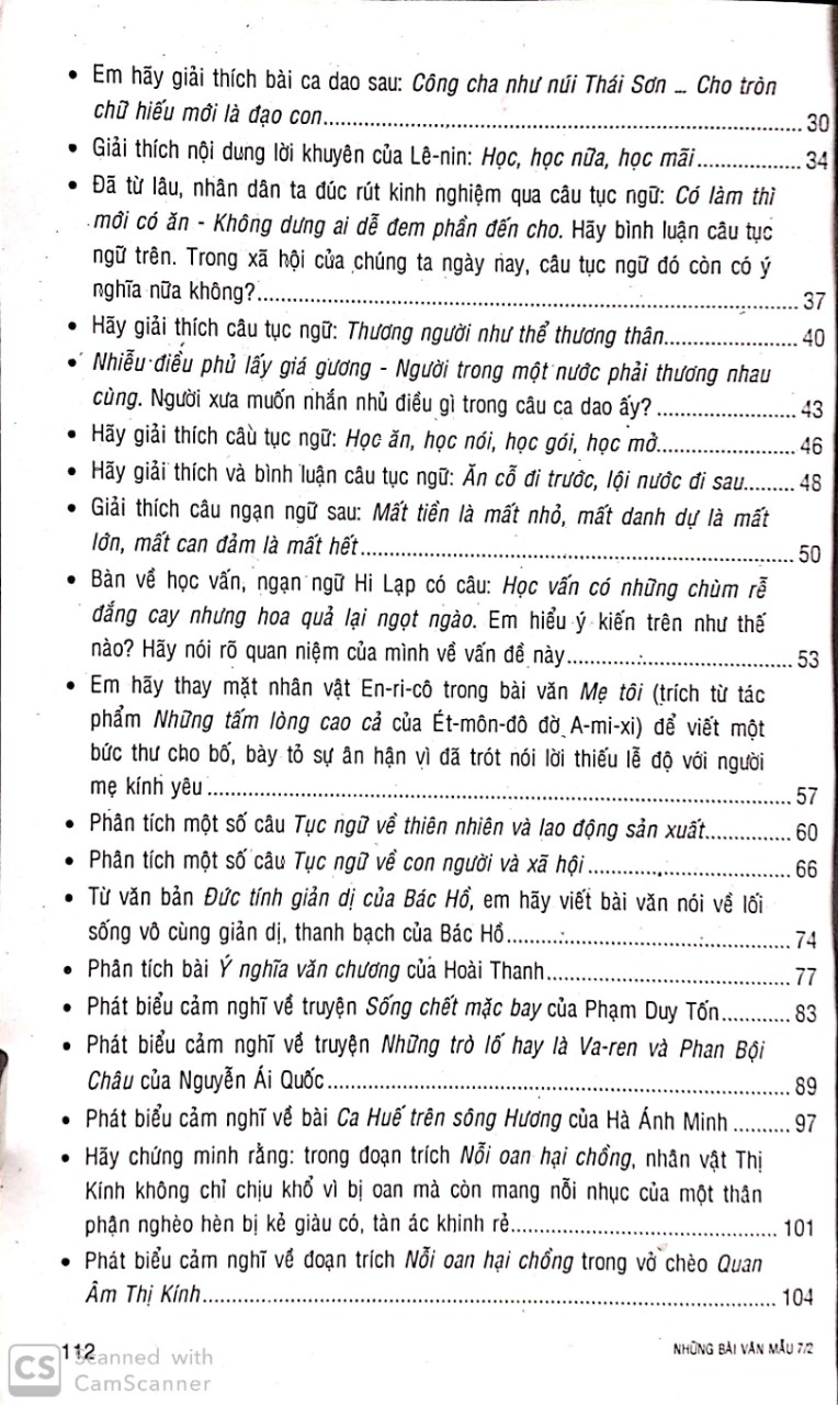 Những bài văn mẫu 7/2