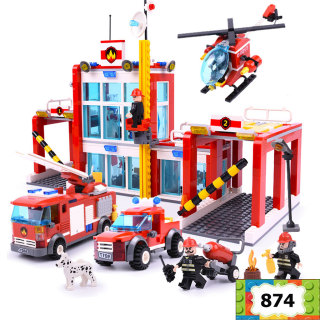 Đồ chơi trẻ em lắp ráp trạm cứu hoả Fire giúp tư duy logic sáng tạo lego xếp hình 874 mảnh ghép thumbnail