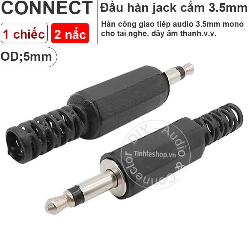 Đầu hàn jack 3.5mm mono cho Microphone.v.v. OD5mm 1 chiếc