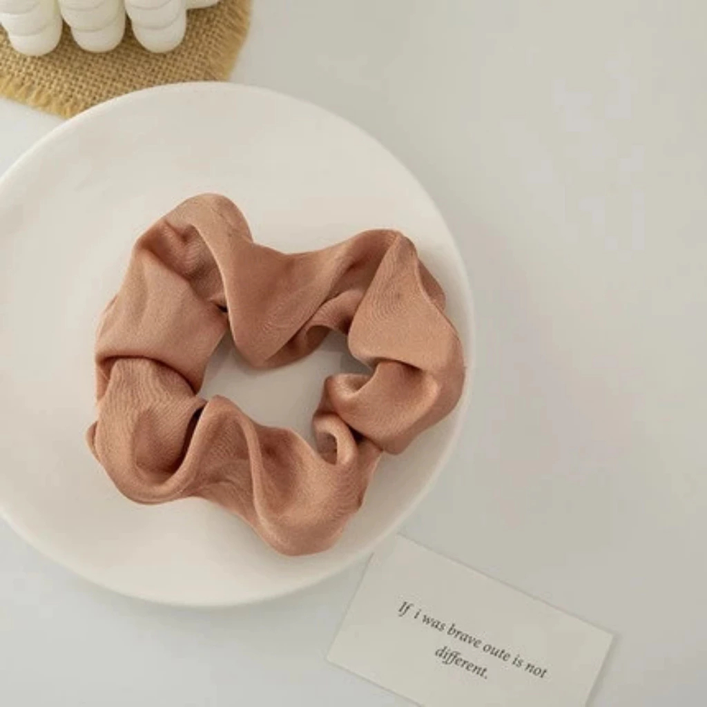 Dây cột tóc Scrunchies vải trơn phong cách Hàn Quốc