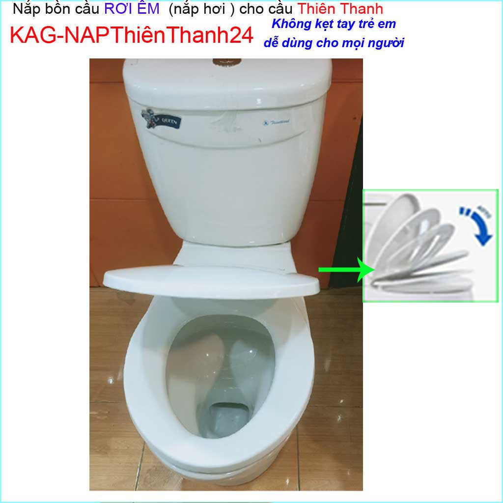 Nắp êm bồn cầu Thiên Thanh KAG-NAP24, nắp rơi êm bồn cầu, nắp hơi bàn cầu màu trắng Thiên Thanh 24