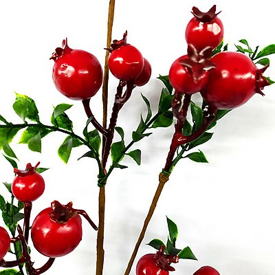 cành lựu phú quý, nhánh lựu giả - hoa lụa cao cấp