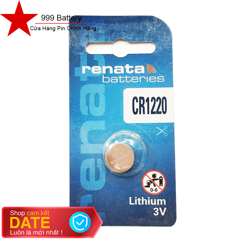 Pin Renata CR1220 lithium 3V Pin điều khiển Remote (Vỉ 1 viên)