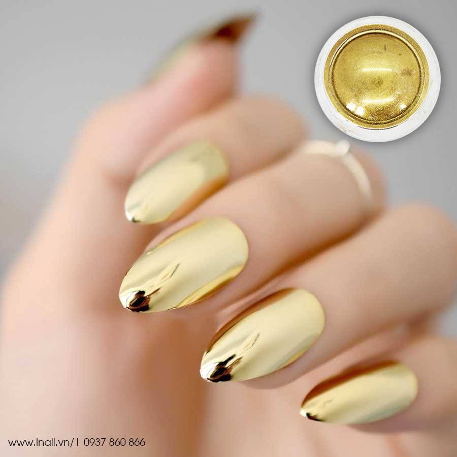 [HCM]NAIL bột tráng gương móng tay màu vàng - bạc (inox)