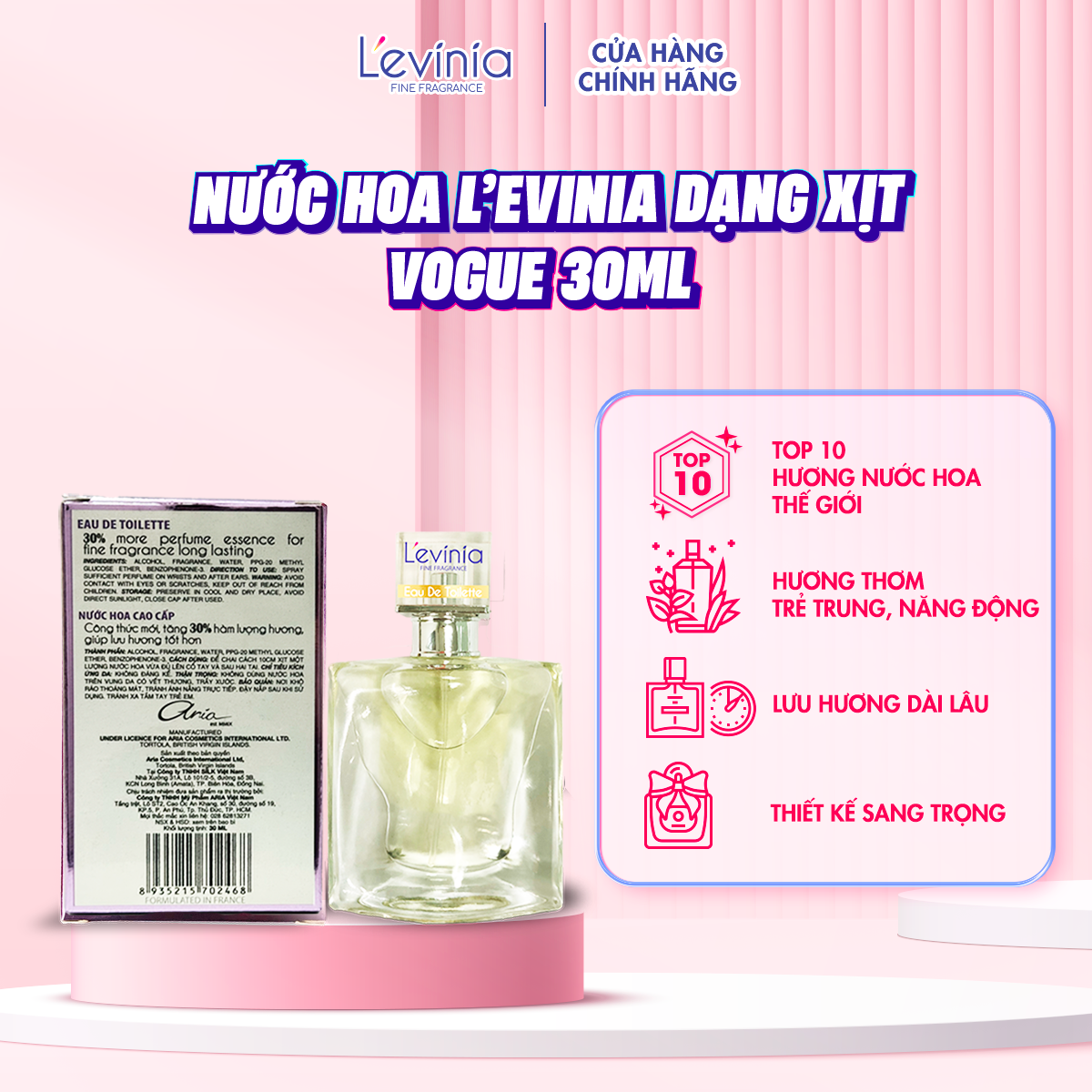 Nước Hoa Cao Cấp Dạng Xịt L'evinia VOGUE 30ml
