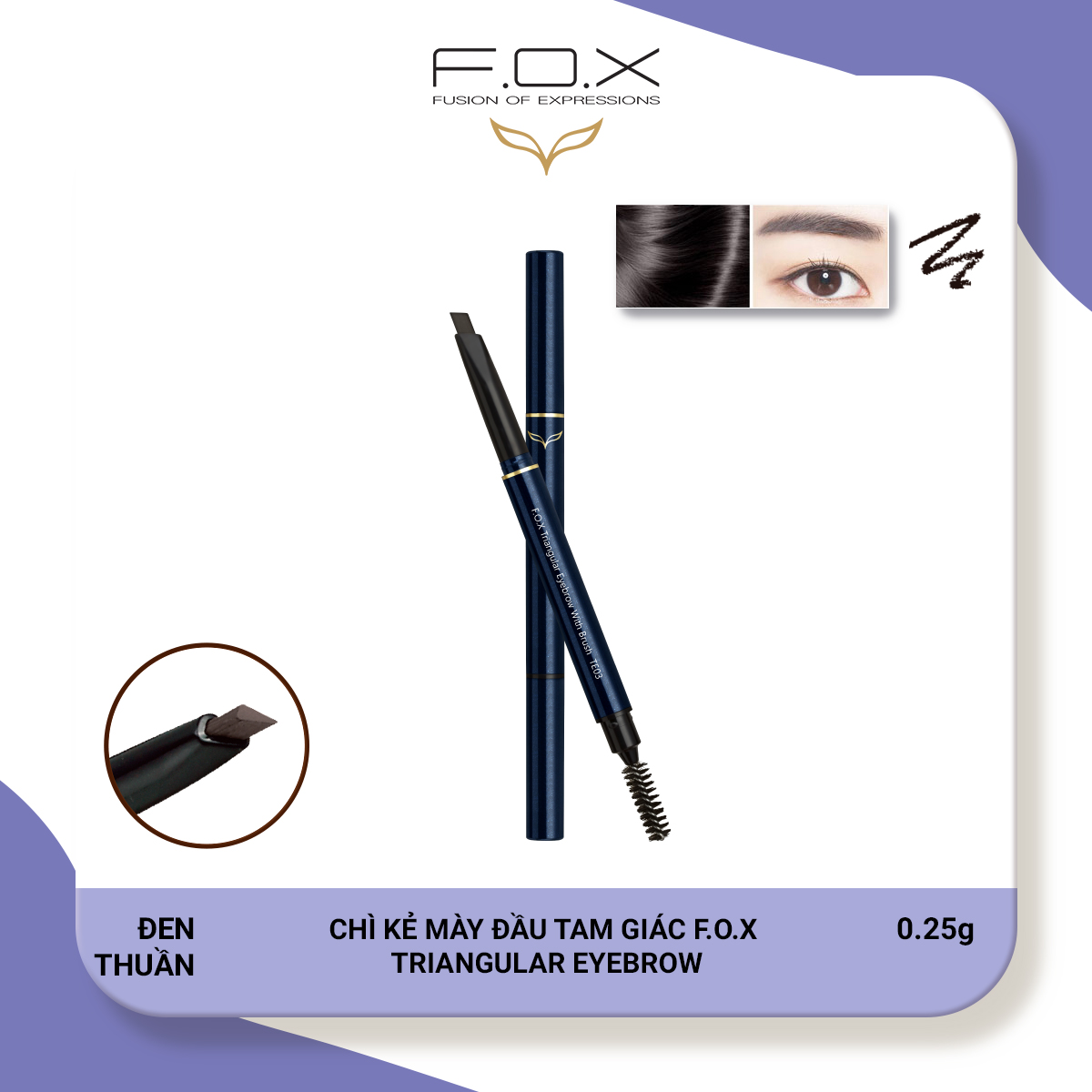 Chì Kẻ Mày FOX Đầu Tam Giác ( kèm ngòi ) Triangular Eyebrow 0.25g -FOX Mỹ phẩm thiên nhiên