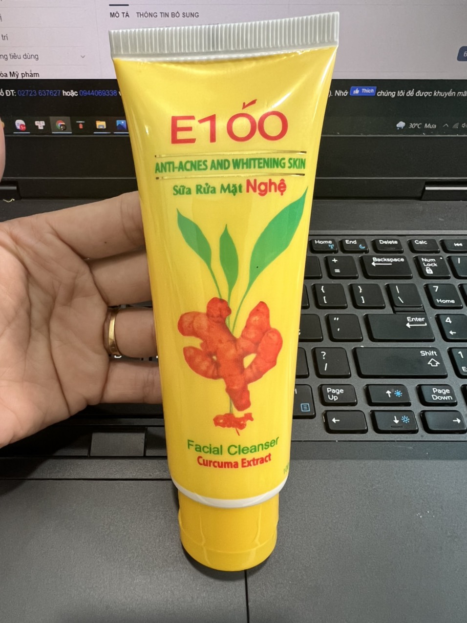 Sữa Rửa Mặt Nghệ E100 100g
