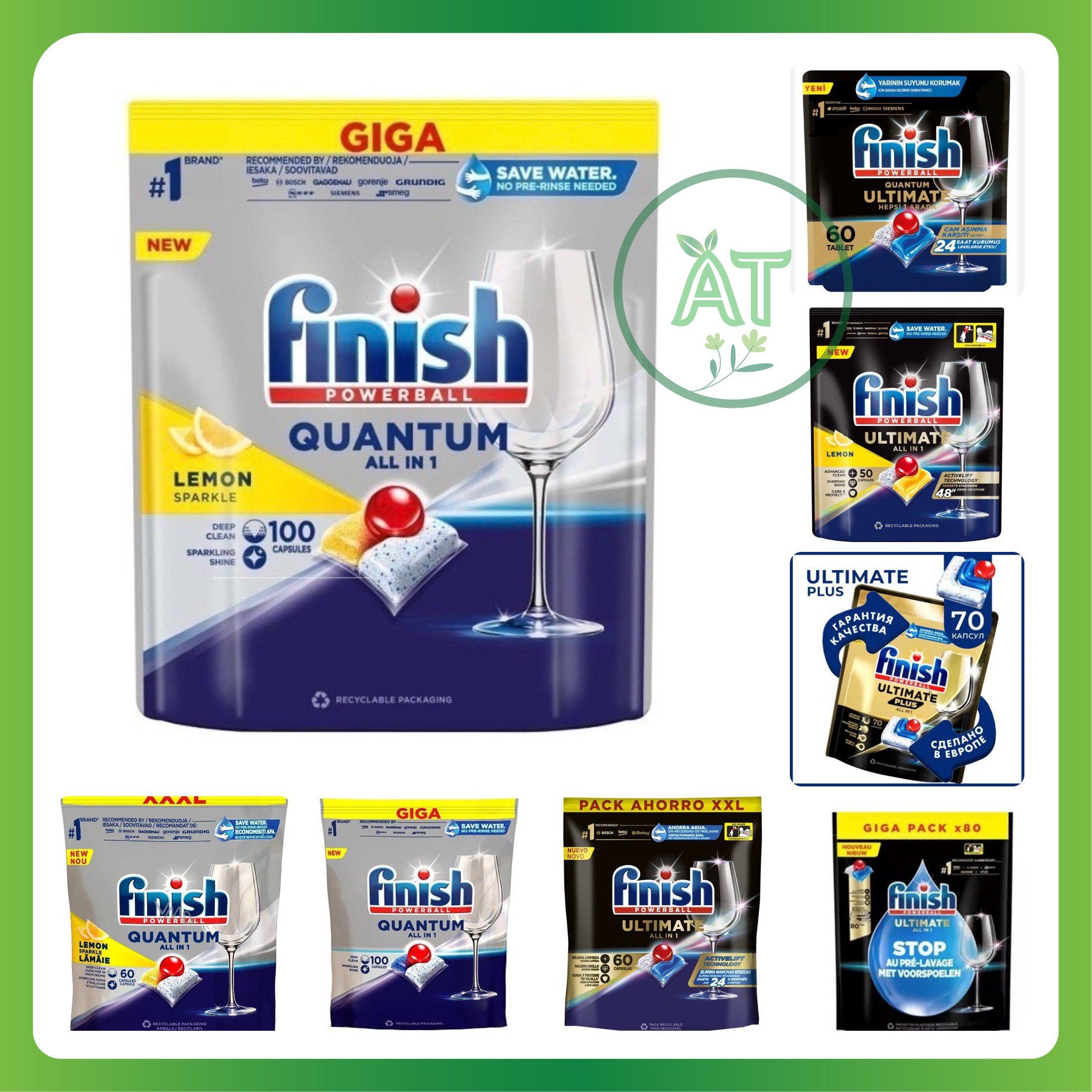 [HCM] Viên rửa Finish Quantum/ Quantum Ultimate/Ultimate Pro/ Ultimate Pro Eco 0% dùng cho máy rửa chén bát