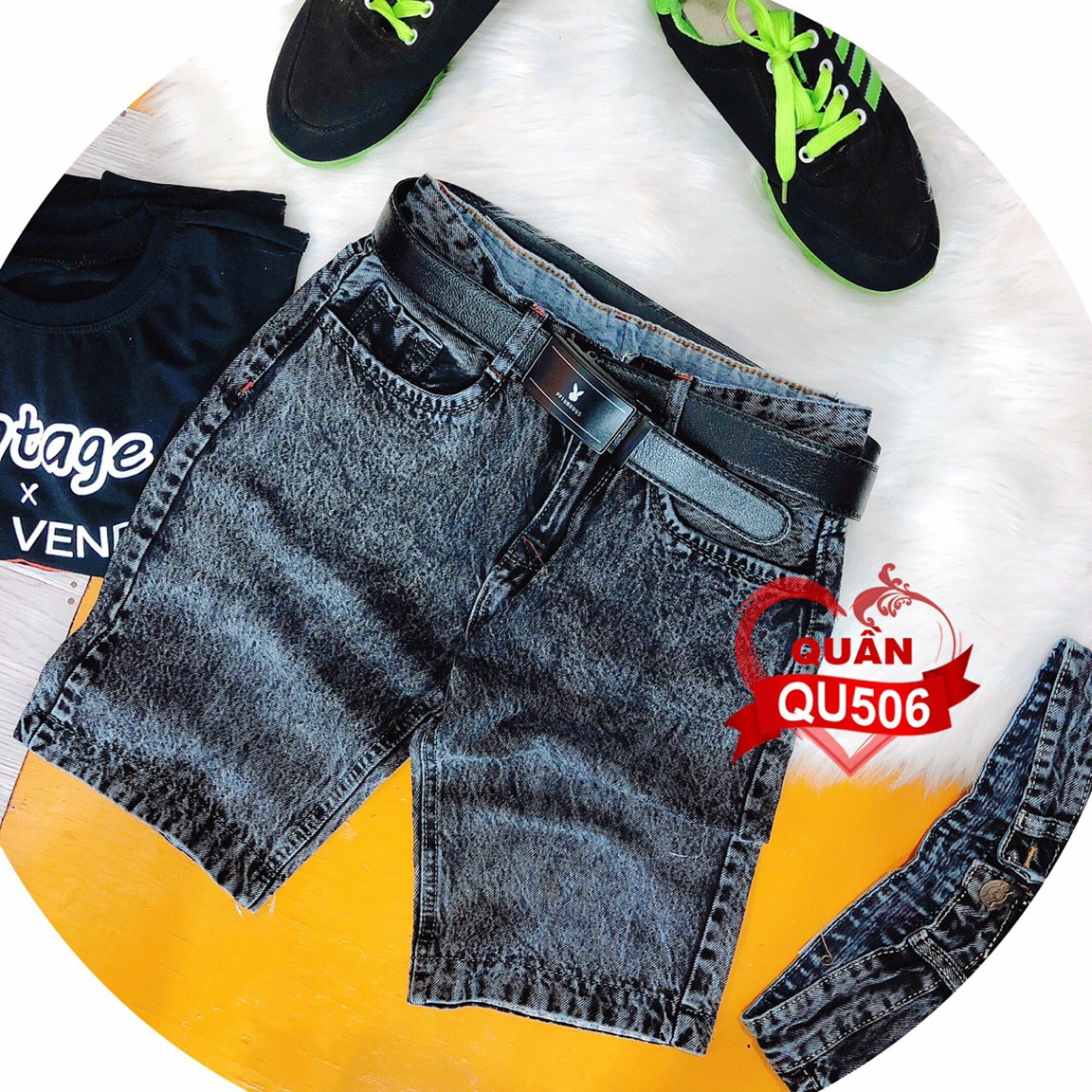 Quần short jean nam chất bò ngắn cao cấp