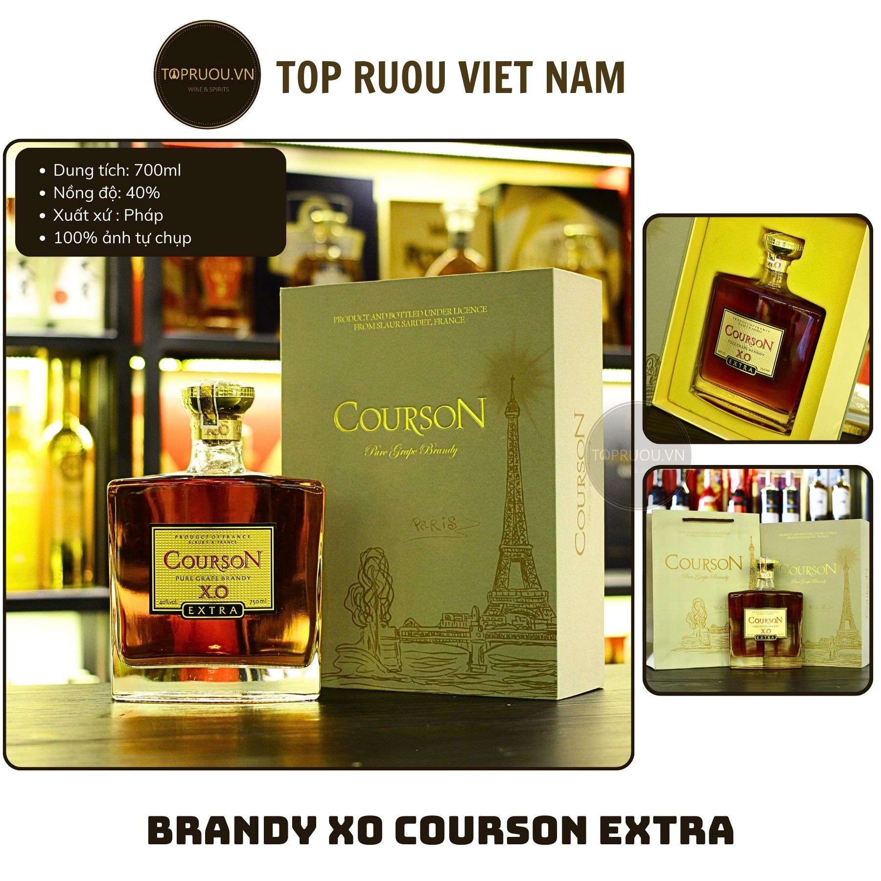 [Kèm Túi Hộp] Rượu Brandy XO Pháp Courson Napoleon - 700ml [Chính Hãng][Top Rượu VN]