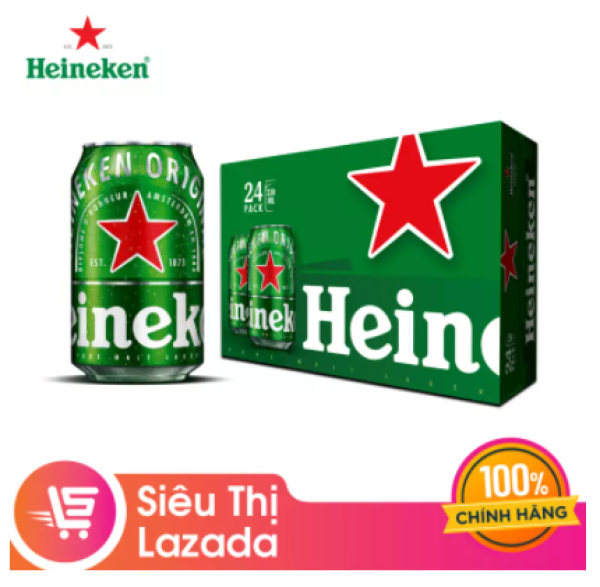 Thùng 24 lon thường Heineken (330ml/lon)