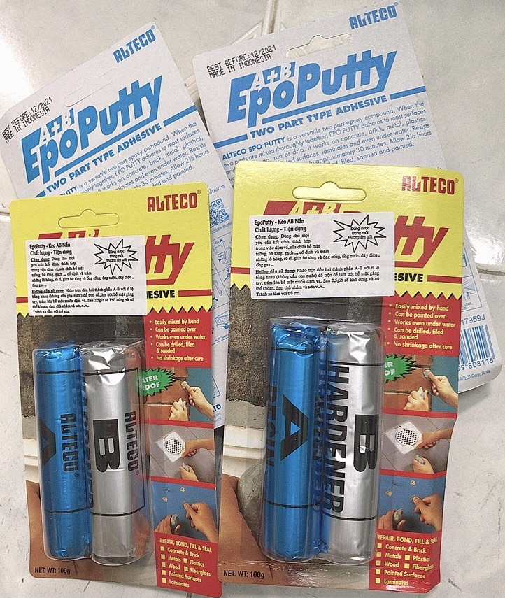(Combo 5 vĩ) Keo nắn AB siêu dính Epoputty 100gr - Keo đất sét Epoputty