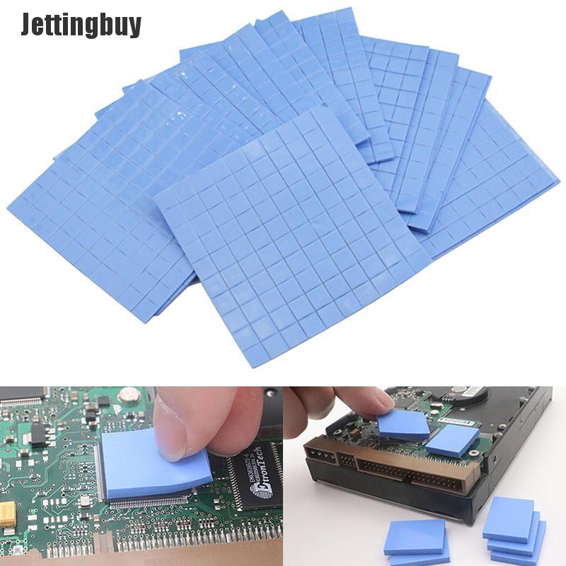 Jettingbuy 100Pcs 10*10*0.5mm Thermal Pad GPU CPU Heatsink Cooling Conductive Silicone Pad