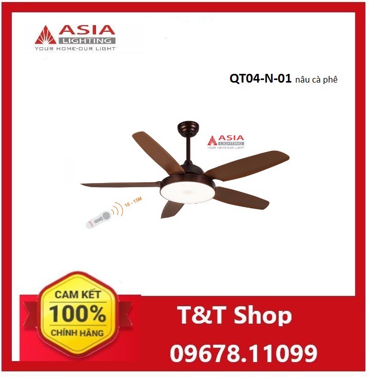 Quạt trần đèn cao cấp QT04-N-01 Asia