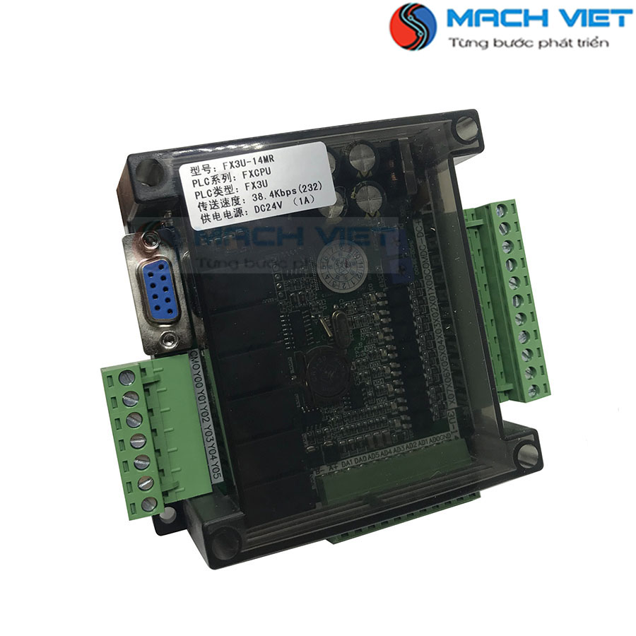 Board lập trình PLC FX3U 14MR 6AD 2DA có Pin, RS485