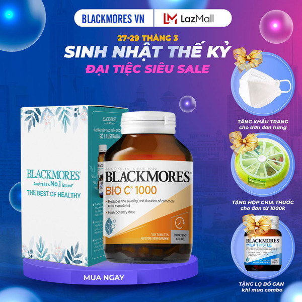 Blackmores Bio C 1000mg 150 Vvitamin c blackmore Úc viên uống bổ sung vitamin c tăng cường hệ miễn dịch cao cấp