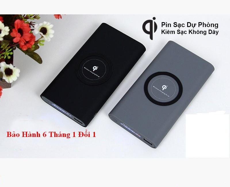 Giá Sạc dự phòng QI KHÔNG DÂY 10000mAh - 2 cổng SẠC NHANH chuẩn Qi.