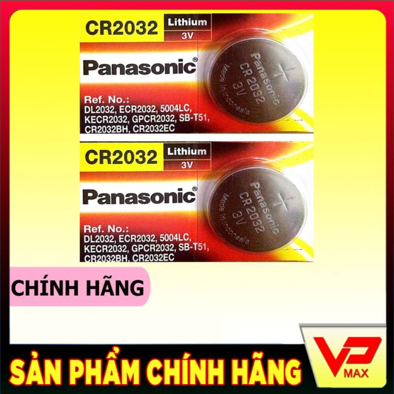Combo 2 viên pin nút áo Panasonic CR 2032 Lithium 3V dùng cho điều khiển từ xa, chìa khóa điện tử xe ô tô, máy tính cầm tay... - vpmax