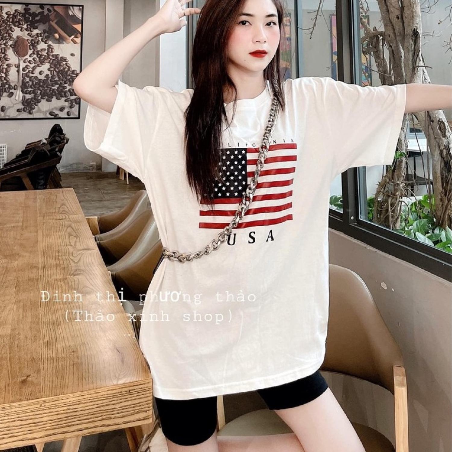 Set bộ áo thun cờ mỹ quần legging