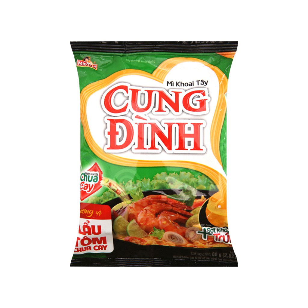 Mì khoai tây Cung Đình lẩu tôm chua cay gói 80g