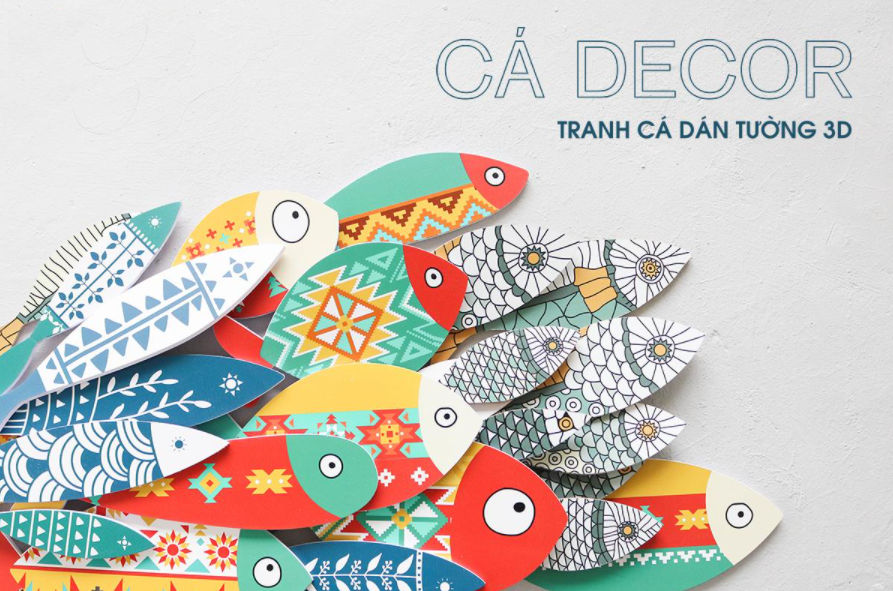 TRANH GỖ DÁN TƯỜNG ĐÀN CÁ SẮC MÀU D06