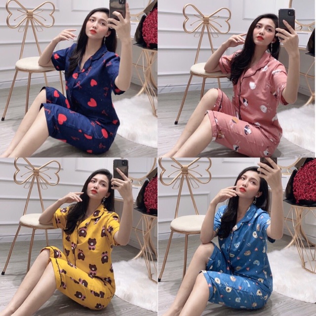 Bộ Ngủ pijama quần lửng chất đẹp