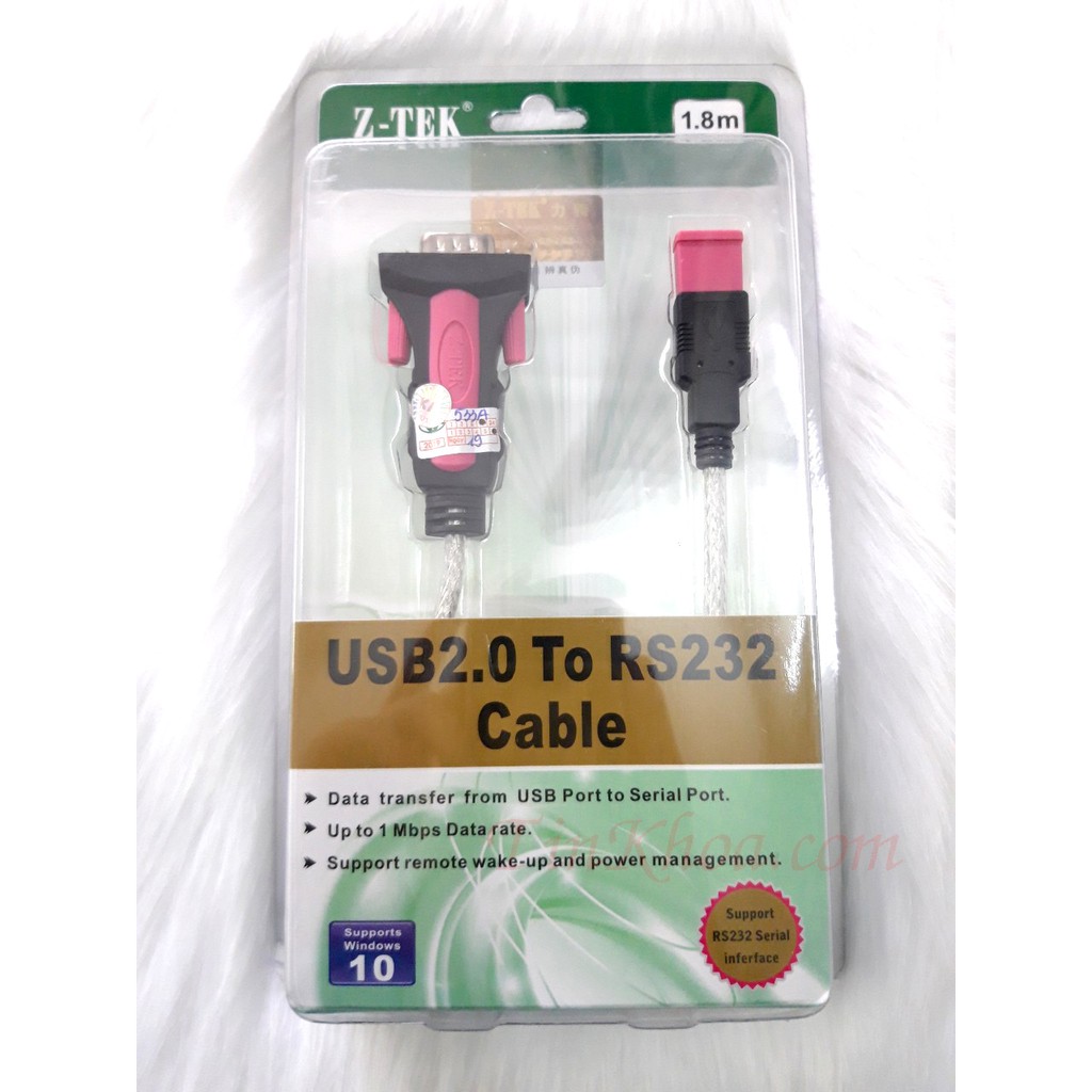 Cáp USB to Com (RS232) Z-Tek ZE533A Cáp xịn ZTEK